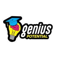 genius potential logo on a black background